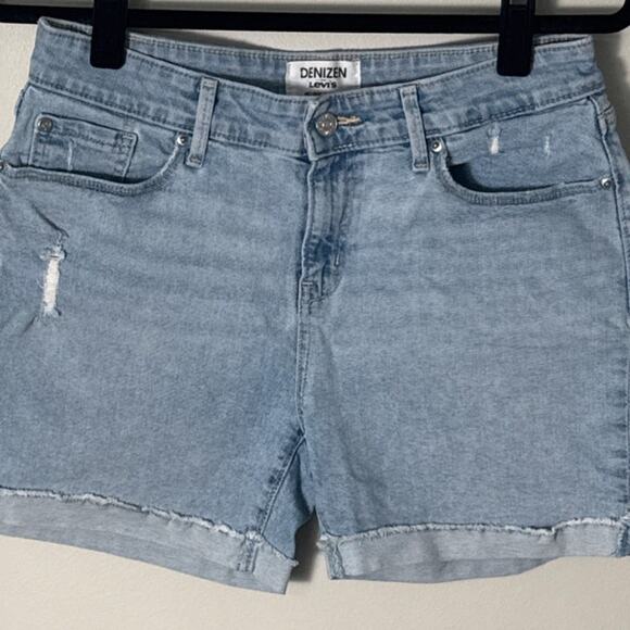 Denizen Levi's Womens Mid Rise Light Wash Jean Shorts Size 6/28 - Picture 7 of 9